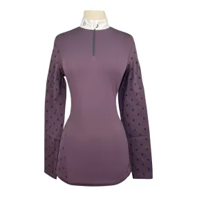 Cavalleria Toscana L/S Jersey Show Shirt w/Flocked Logo Print in Violet - Women's Large