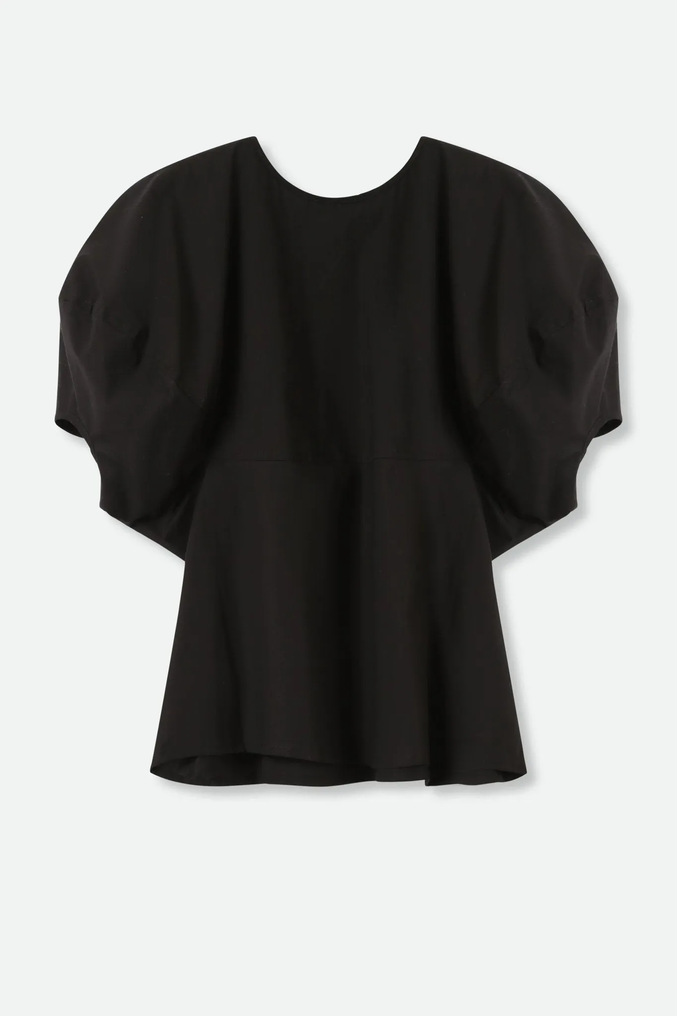 CERCHI SHORT SLEEVE BLOUSE IN ITALIAN COTTON BLACK