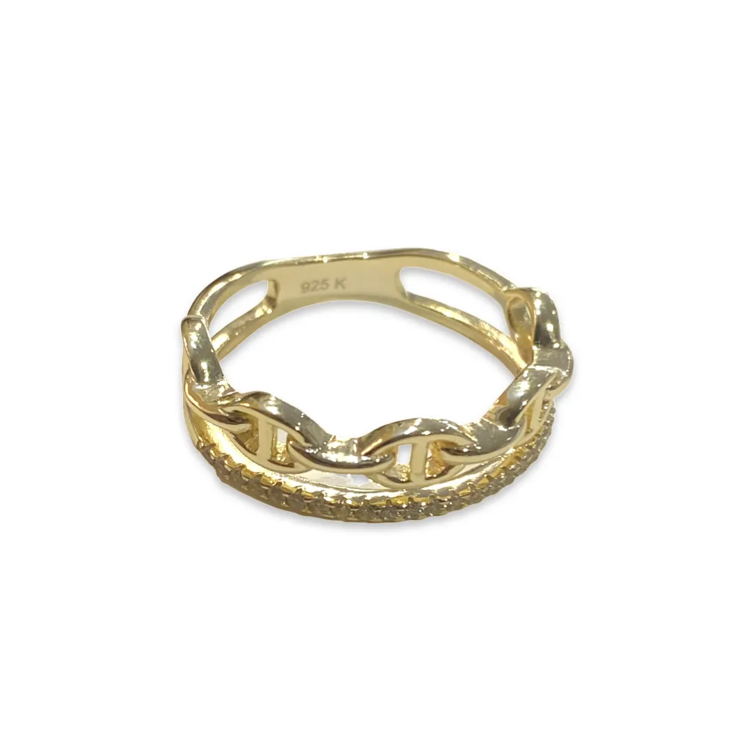 Chain Pave Stacked Ring