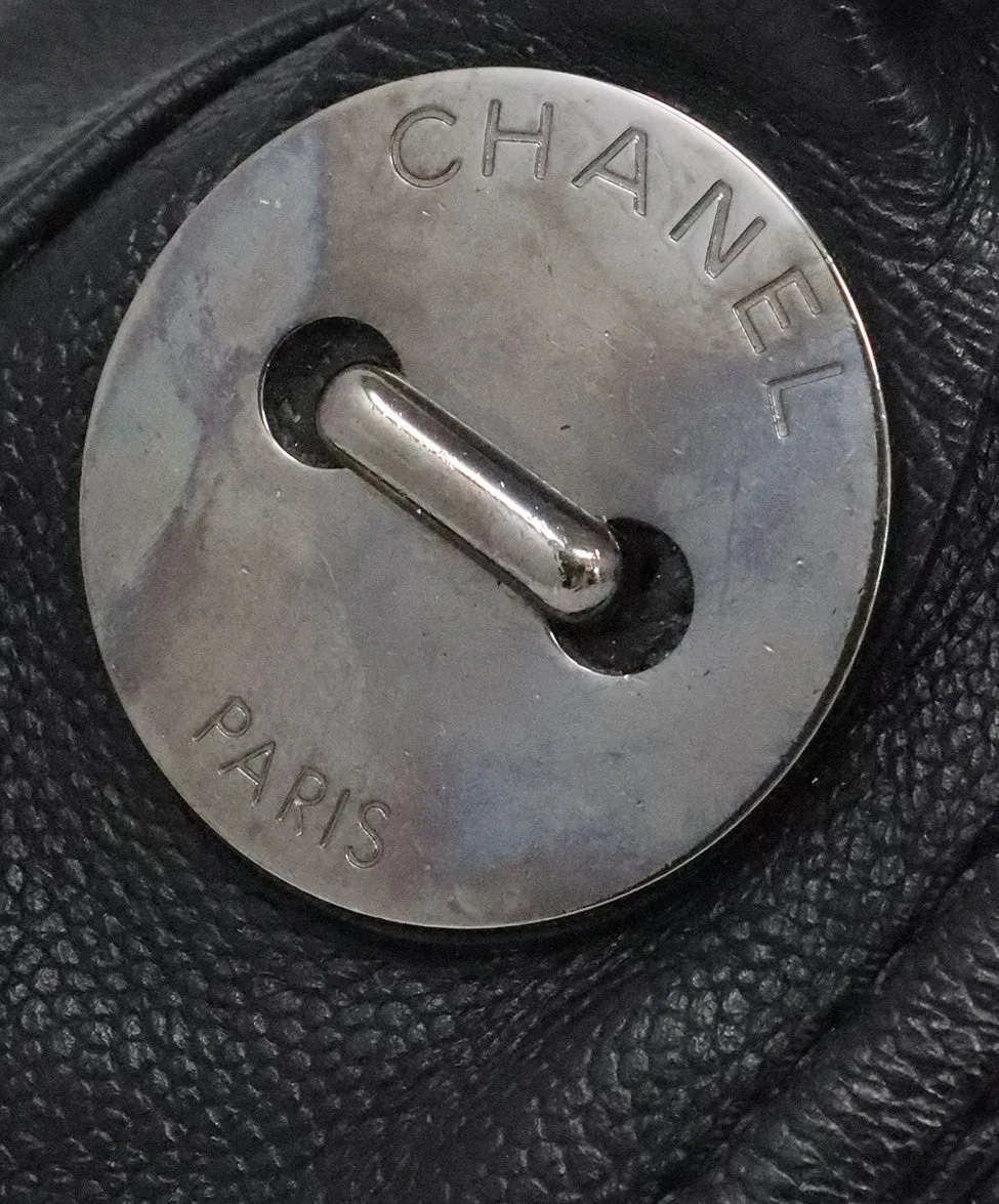 Chanel Vintage Black Caviar Leather Satchel