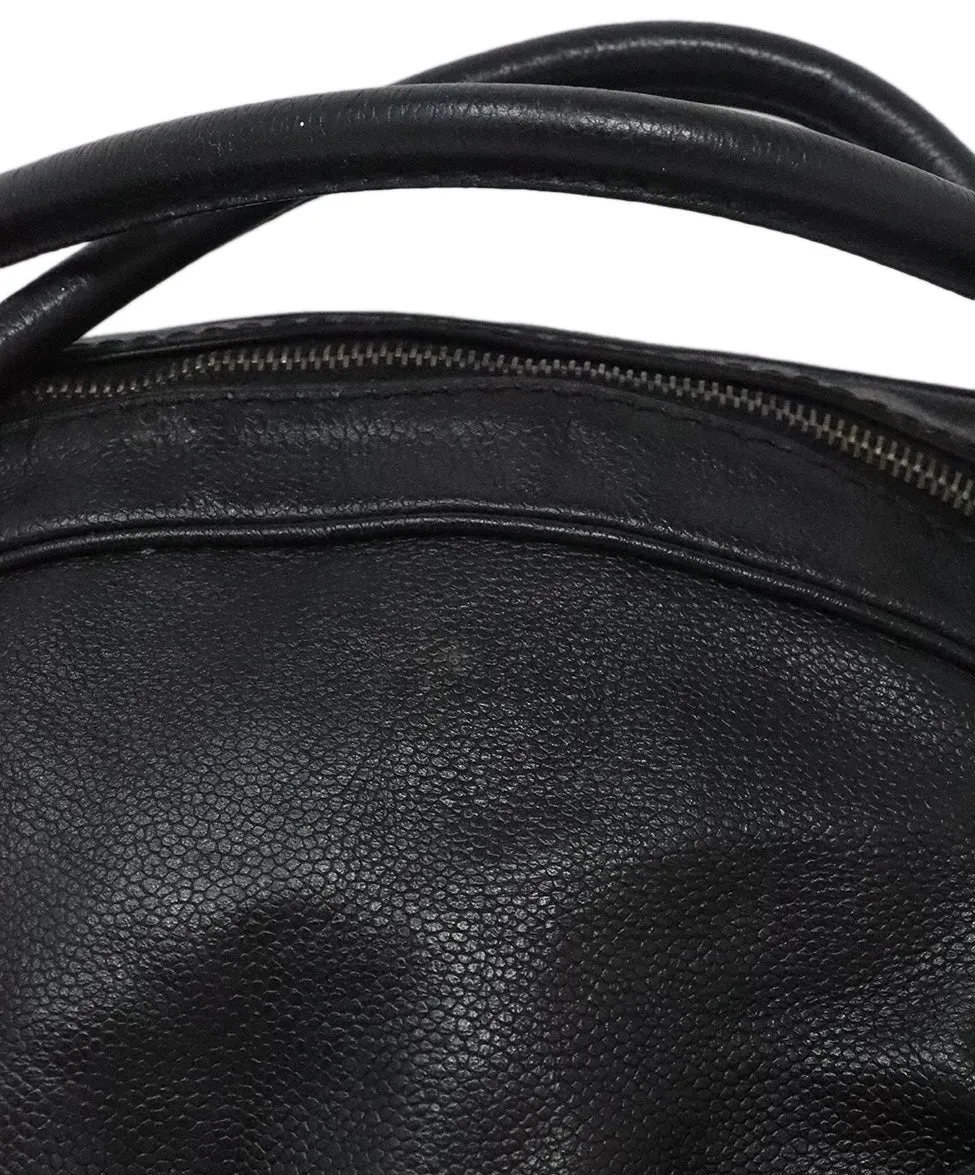 Chanel Vintage Black Caviar Leather Satchel