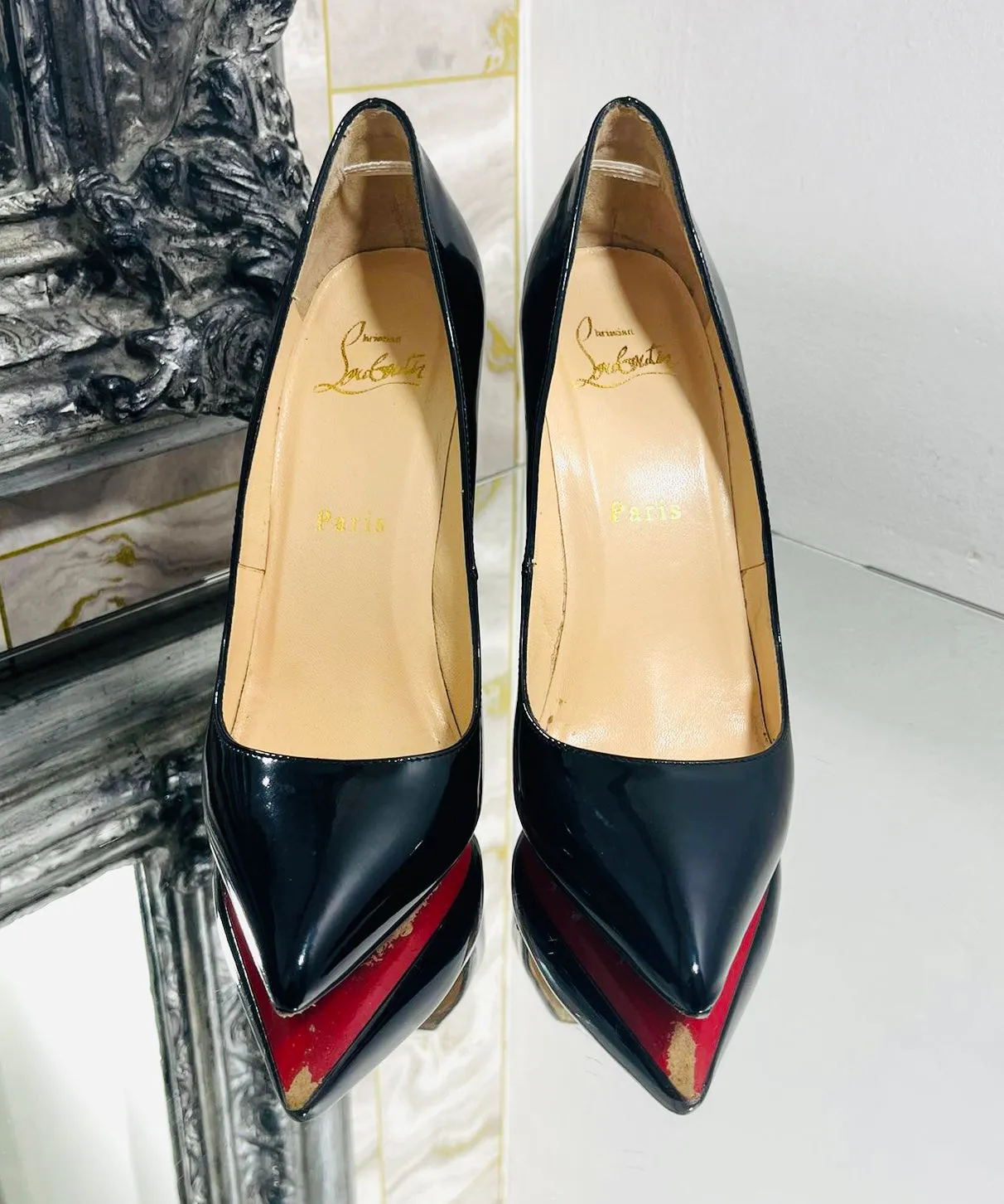 Christian Louboutin 100 Patent Leather Heels. Size 35