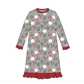 Christmas Tree & Reindeer Holiday Jammie - Gown