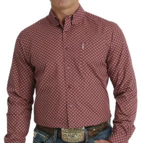 Cinch Men's Modern Fit Button-Down Shirt In Burgundy