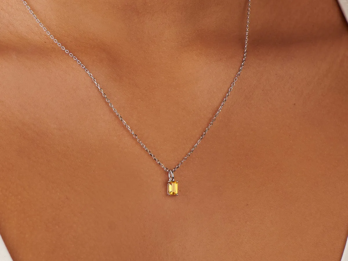 Citrine Silver Charm