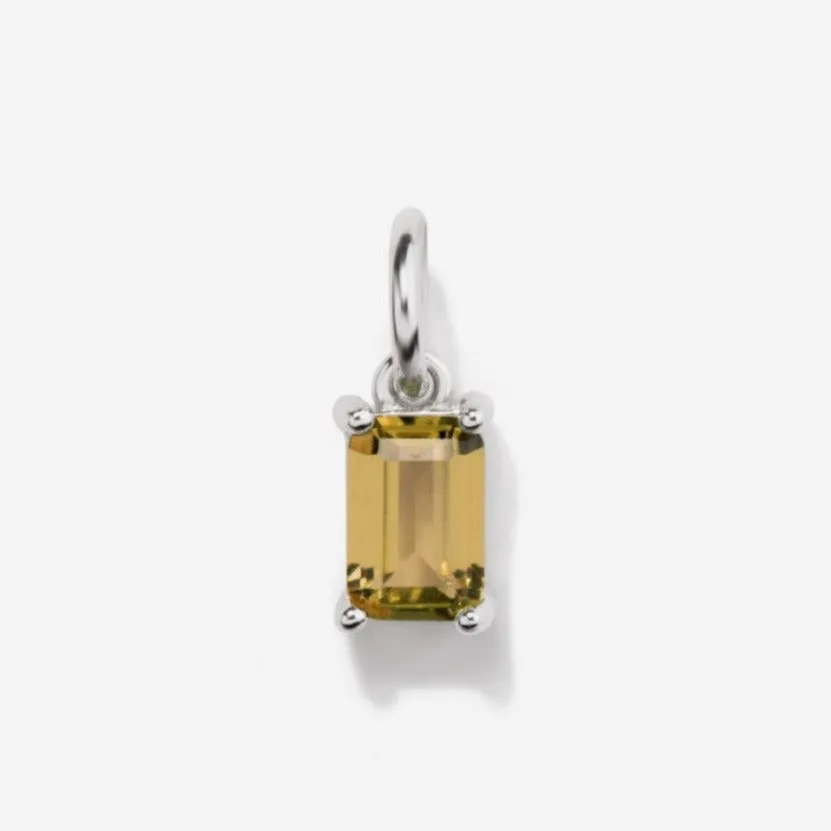 Citrine Silver Charm