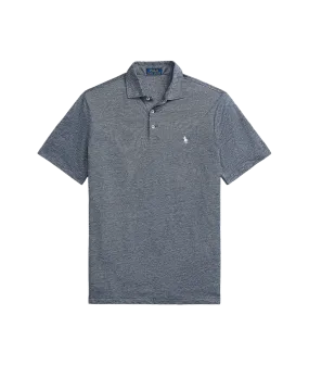 Classic Fit Cotton-linen Mesh Polo Shirt - Navy