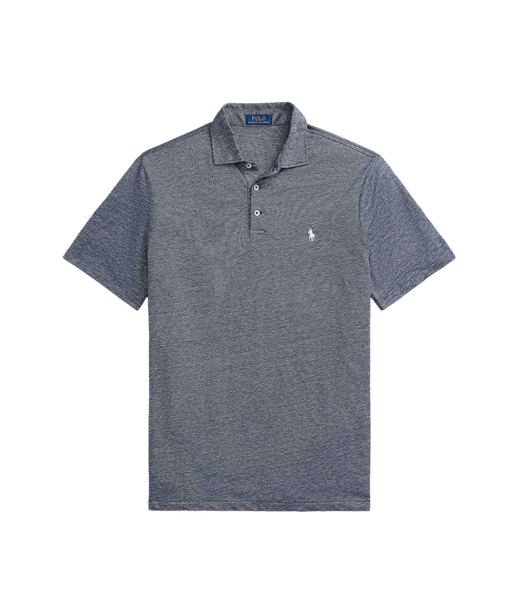 Classic Fit Cotton-linen Mesh Polo Shirt - Navy