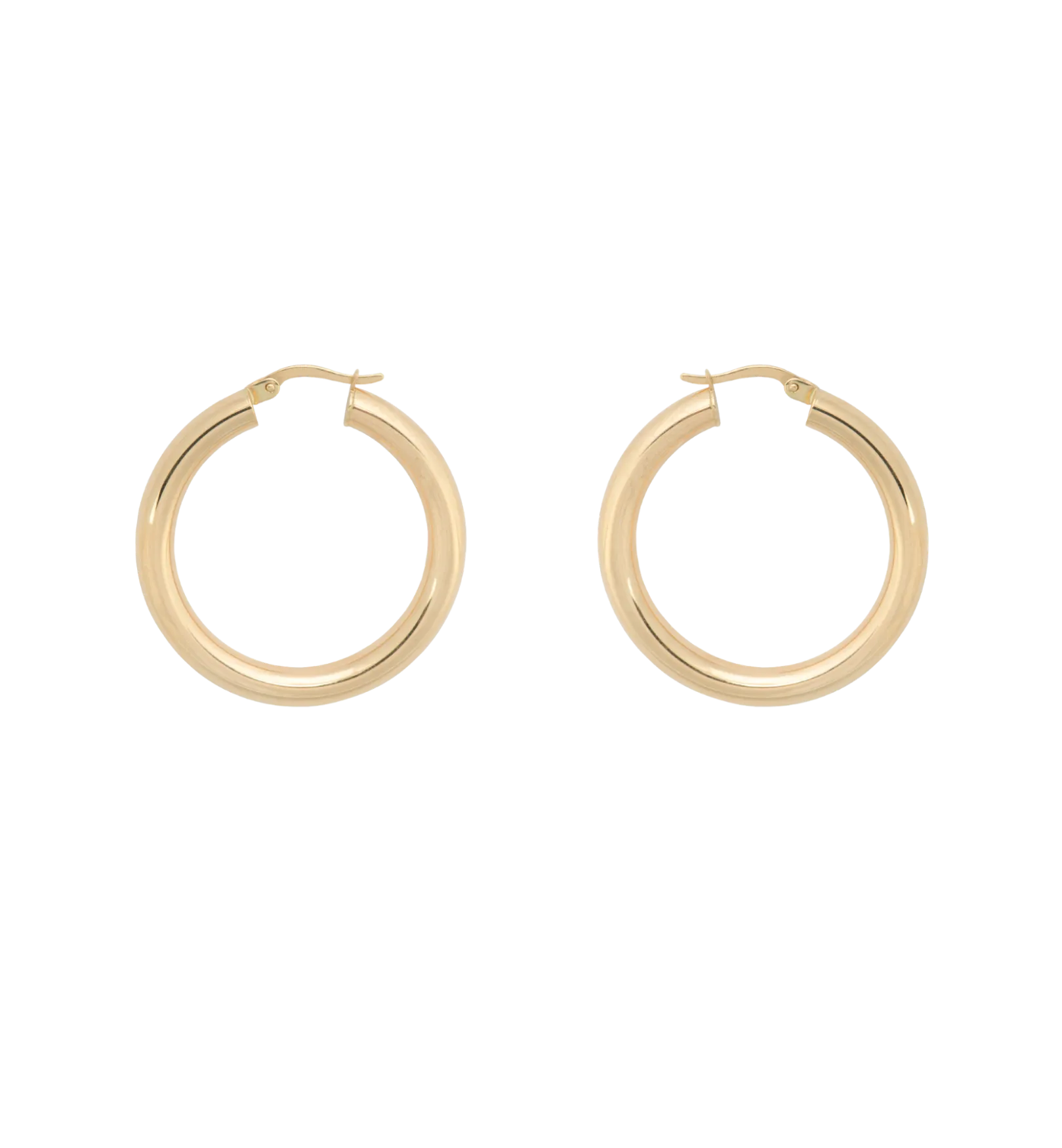 Classic Round Hoop Earrings (S) 14K