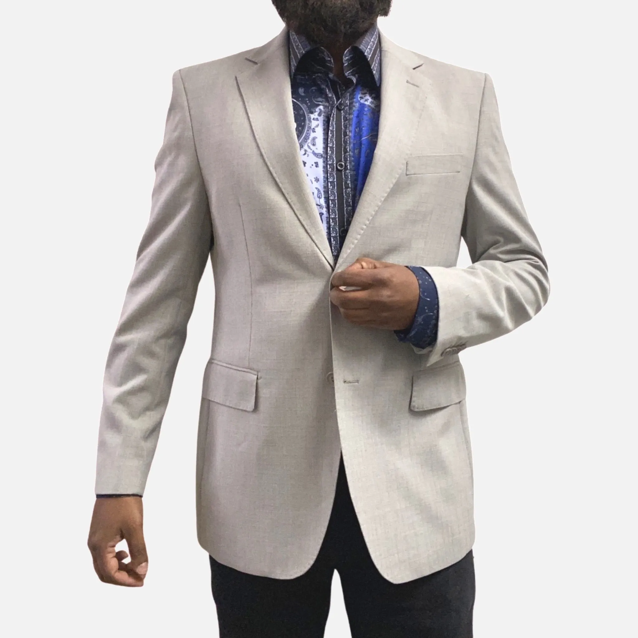 Clearance - Men's Platinum Color Blazer - Classic fit, Single Breasted