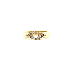 Cluster Ring Setting with Four Prong Head in 14K Yellow Gold