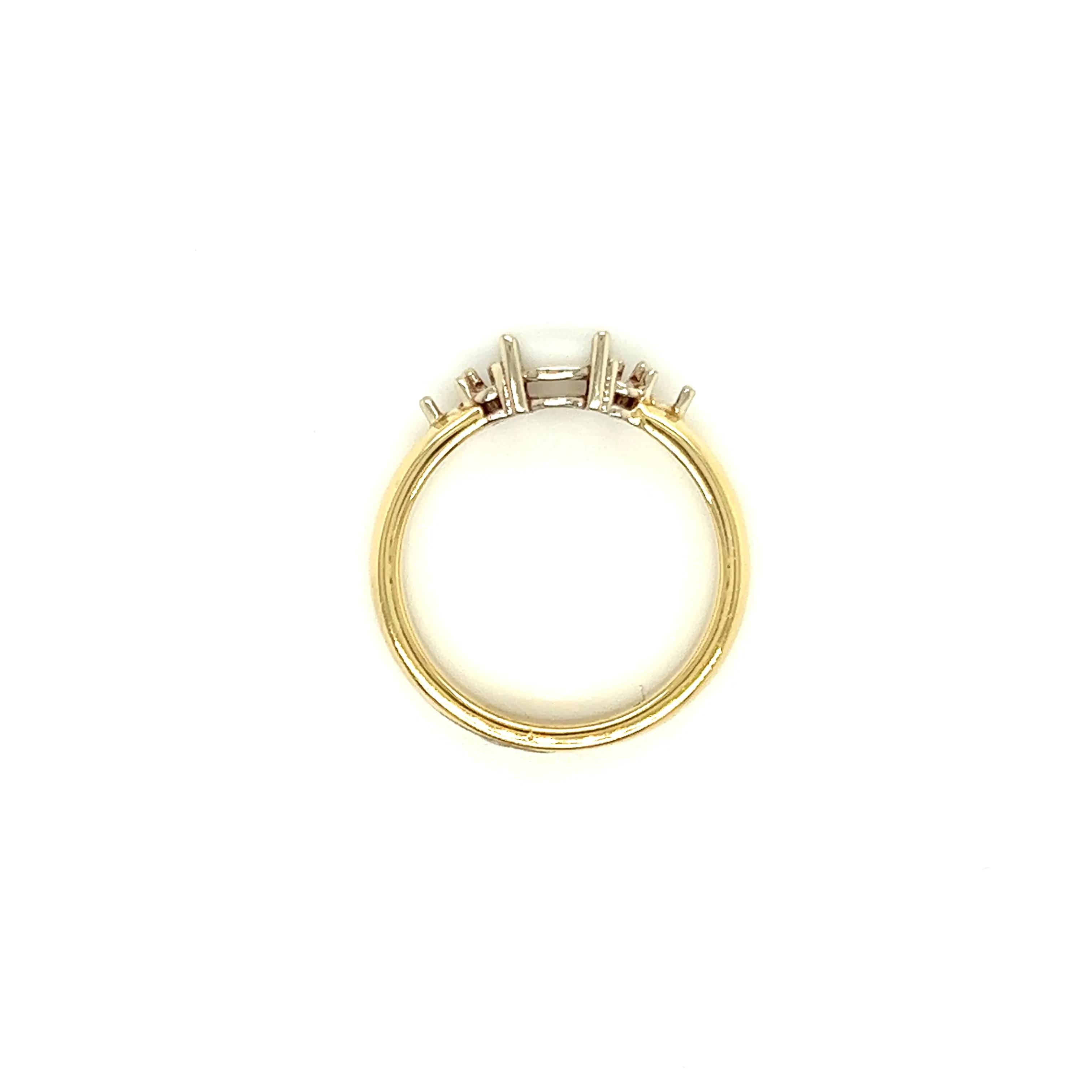 Cluster Ring Setting with Four Prong Head in 14K Yellow Gold