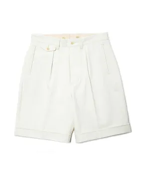 Commander Pleated White Shorts