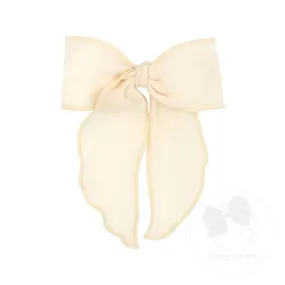 Cotton Gauze Bowtie with Twisted Wrap and Whimsy Tails | Antique White