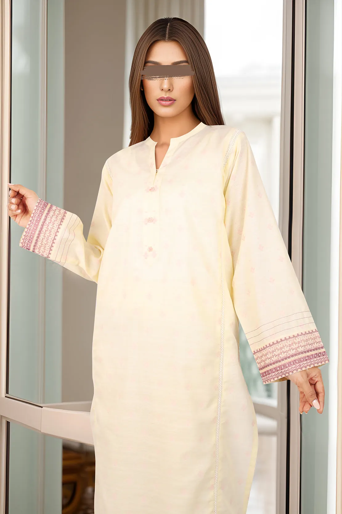 Cotton Jacquard Embroidered Stitched 2 Piece (Shirt/Trouser)