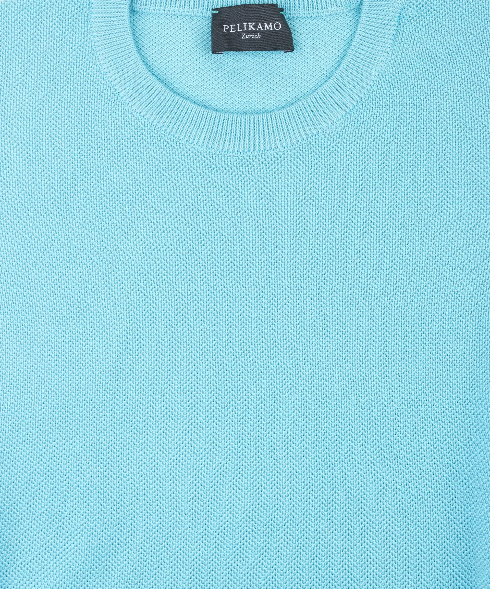 Cotton Pique Crewneck Sweater