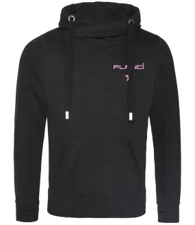 Cross Neck Hoodie | Jet Black