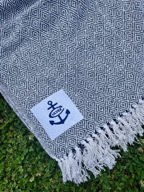 CSSC Farmhouse Throw/Blanket - Navy & Natural