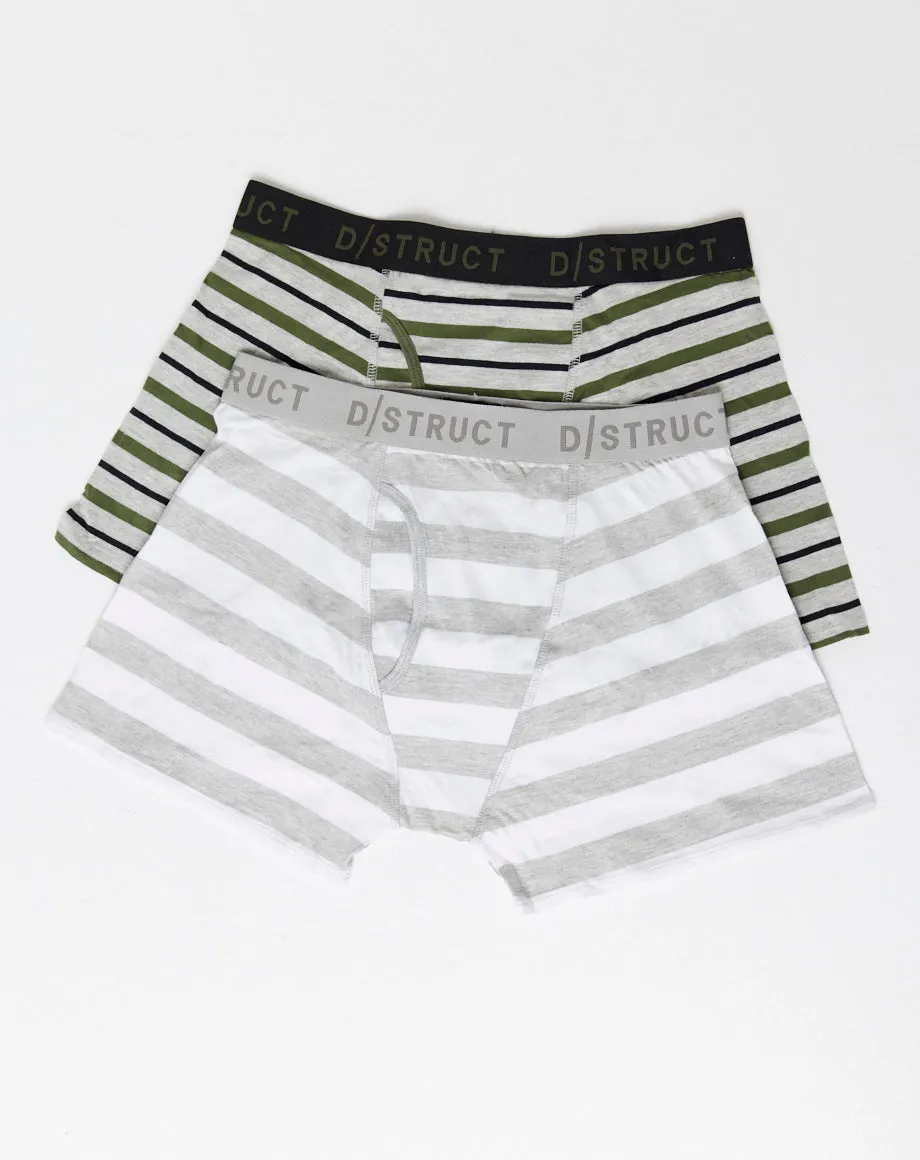 DELGARA MEN'S TWO PACK BOXER SHORTS | GREY/KHAKI