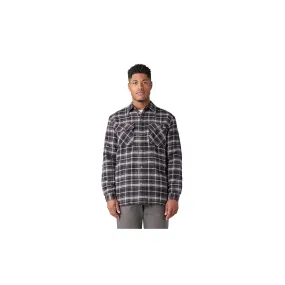 Dickies Sherpa Lined Flannel Shirt Jacket Charcoal Black Plaid