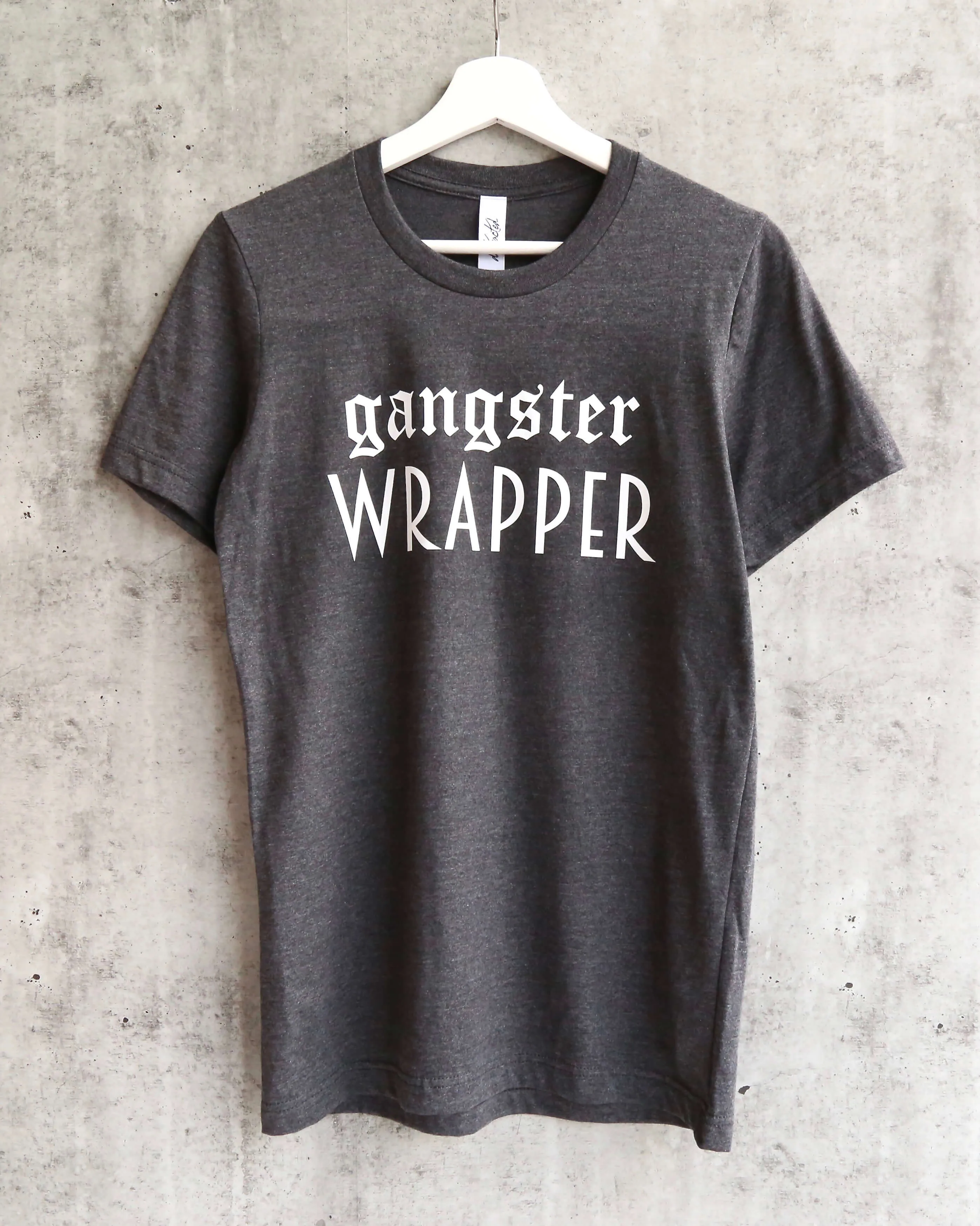 Distracted - Gangster Wrapper Unisex Graphic Tee in Dark Heather Grey