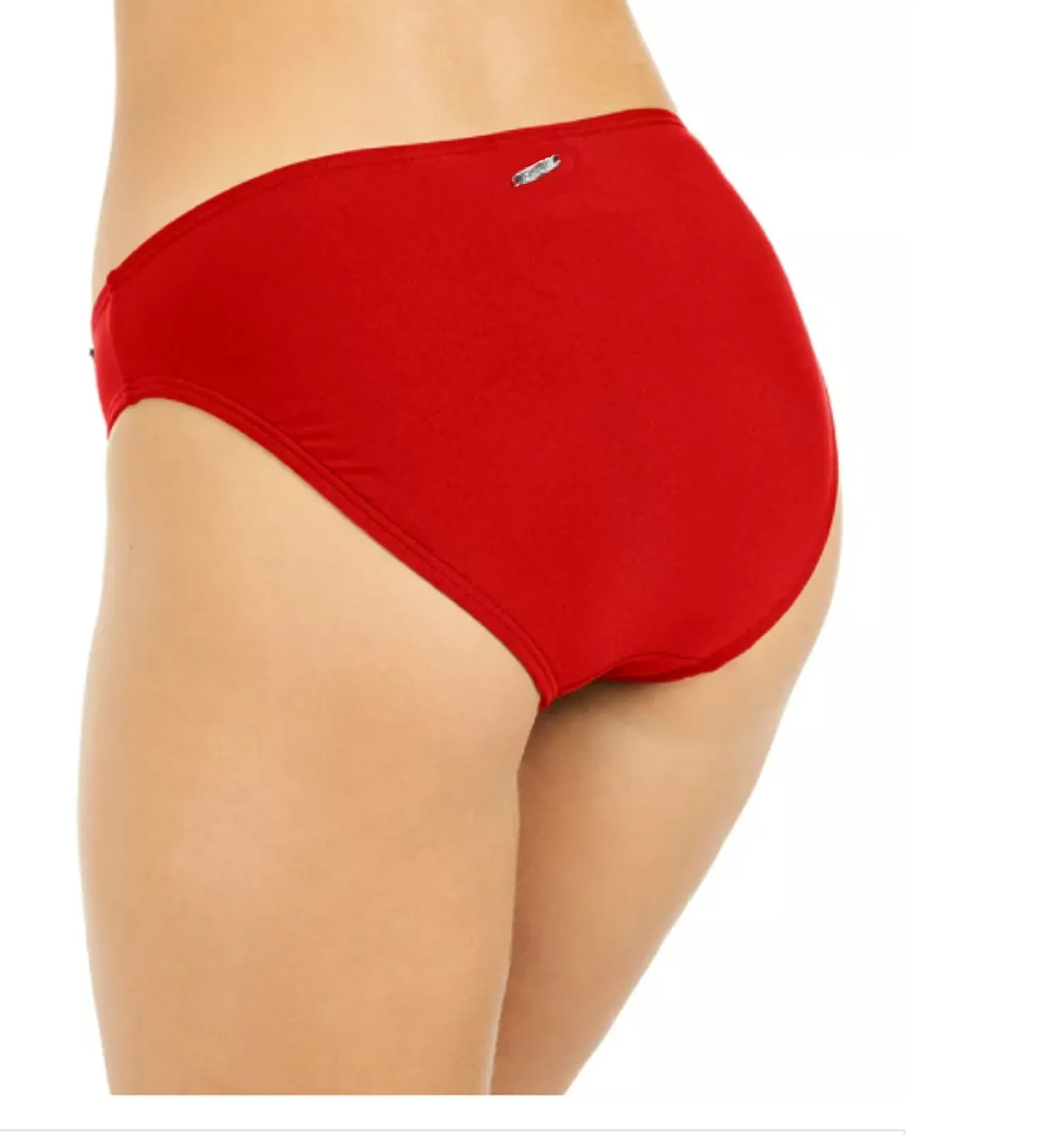 DKNY Women's Solid Hipster Bikini Bottoms, Lychee Red, XS