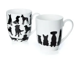 DOG SILHOUETTE MUGS (SET OF 2)