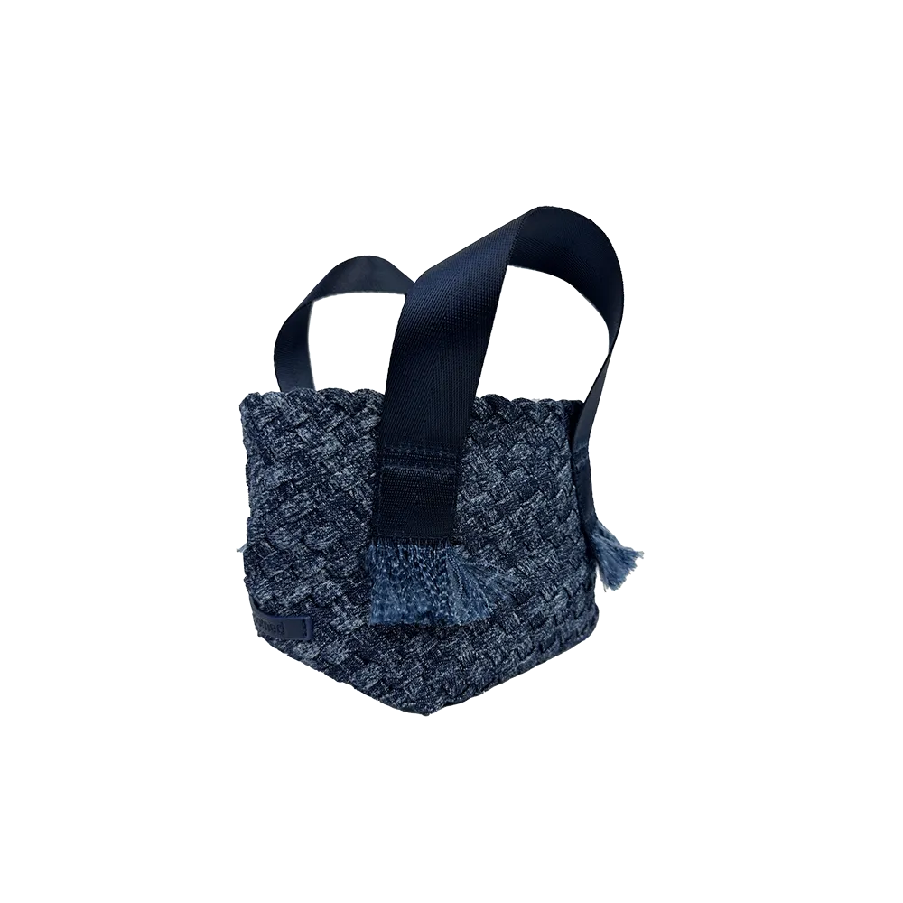 Dora Small Woven Denim Tote w/ Crossbody Strap