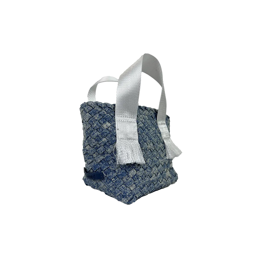 Dora Small Woven Denim Tote w/ Crossbody Strap