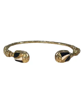 Duality Large Scaramouche Twist Enamel Bracelet (Black/Cream)