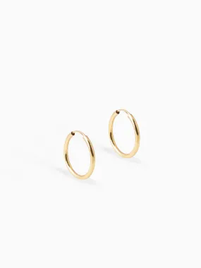 Earring Facet 20 mm 14kt Solid Gold