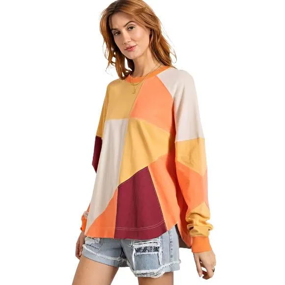 Easel Cotton Colorblock Pullover