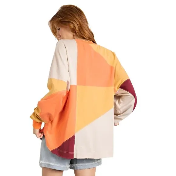 Easel Cotton Colorblock Pullover