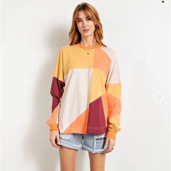 Easel Cotton Colorblock Pullover