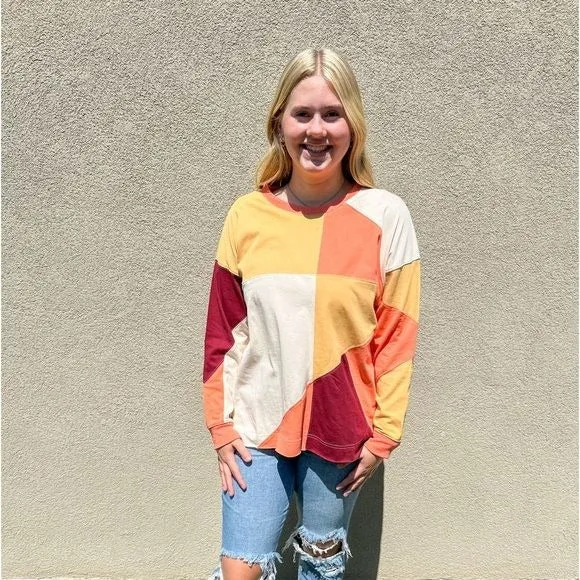 Easel Cotton Colorblock Pullover