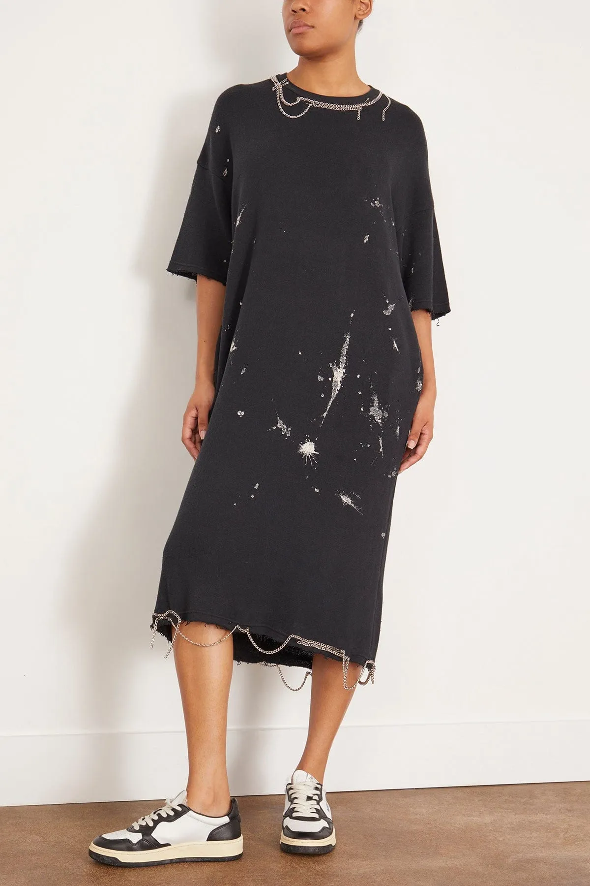 Elongated T-Shirt Dress in Black