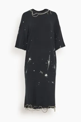 Elongated T-Shirt Dress in Black