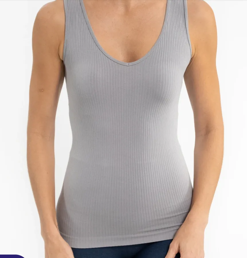 #ET1503 RIBBED V-NECK/SCOOP