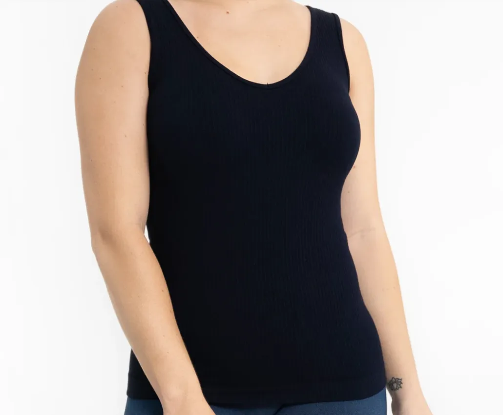 #ET1503 RIBBED V-NECK/SCOOP