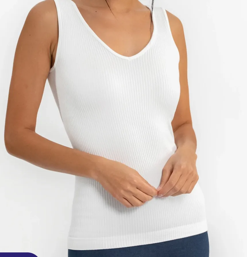 #ET1503 RIBBED V-NECK/SCOOP