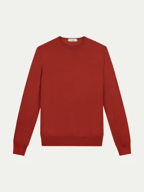 Extrafine Merino Crew Neck Sweater Burnt Sienna