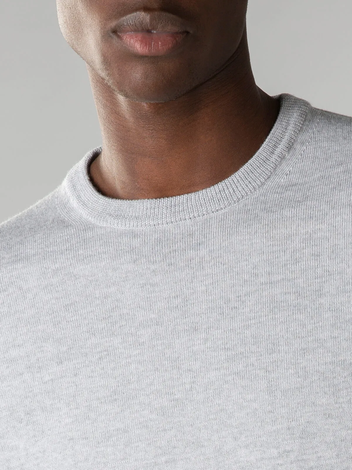 Extrafine Merino Crew Neck Sweater Light Grey