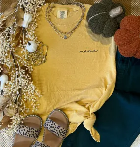 Fall Mustard Dainty Mama Embroidered Tee