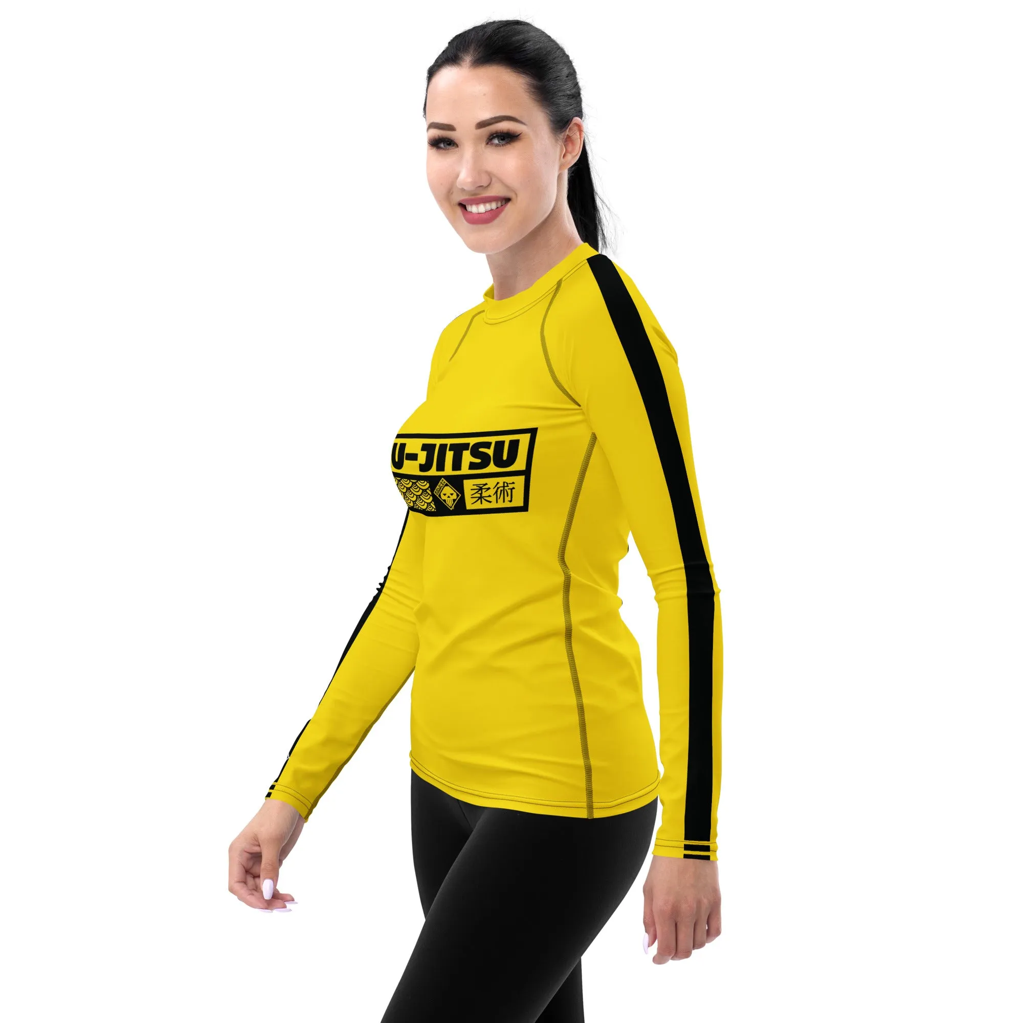 Fierce Femme Fatale: Women's Long Sleeve Kill Bill Bruce Lee BJJ Rash Guard - Jiu-Jitsu 028