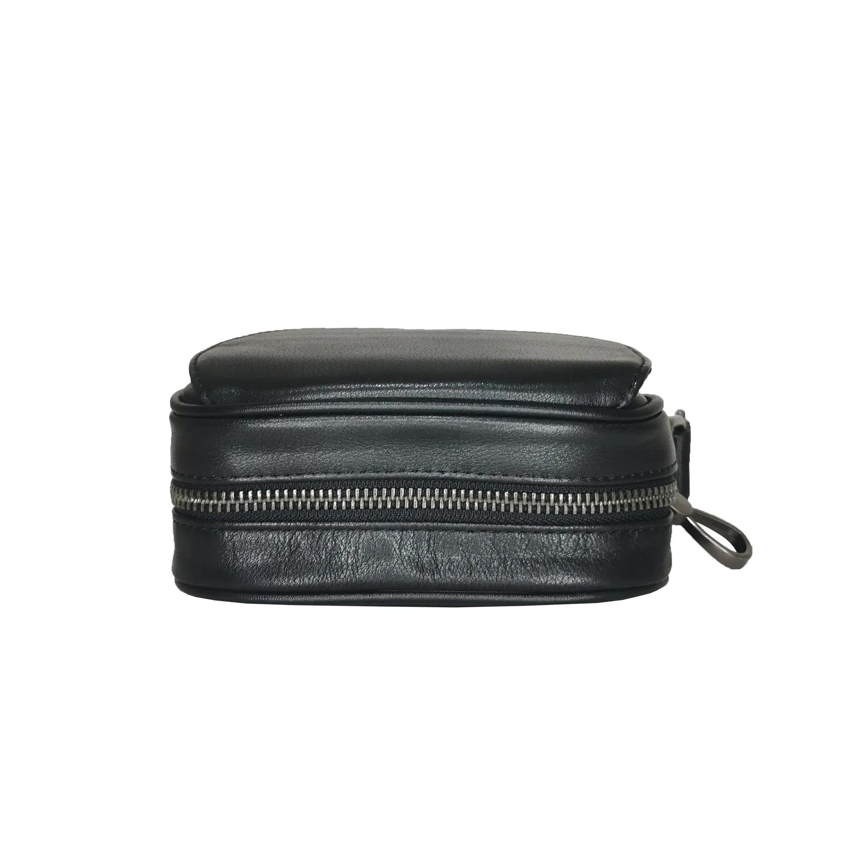 Flap design unisex genuine cowhide leather sling bag