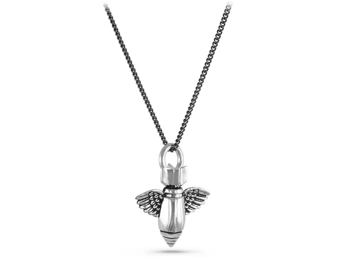 Flying Bomb Necklace - Silver