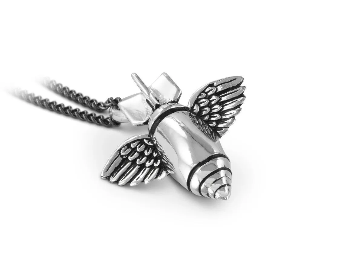 Flying Bomb Necklace - Silver