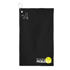 For The Love Of Pickleball | Pickleball Court Towels | Grommeted 100% Cotton Terry Velour