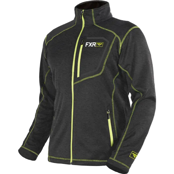 FXR Elevation Tech Zip Fleece Char/Hi Vis