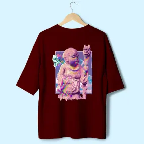 Glitch Buddha (Back Print) Oversized T-Shirt